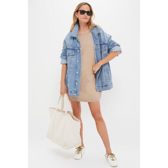 Tuckernuck Vivianne Crewneck Dress Size L Sandlewood *wash wear Pomander Place - Picture 2 of 14